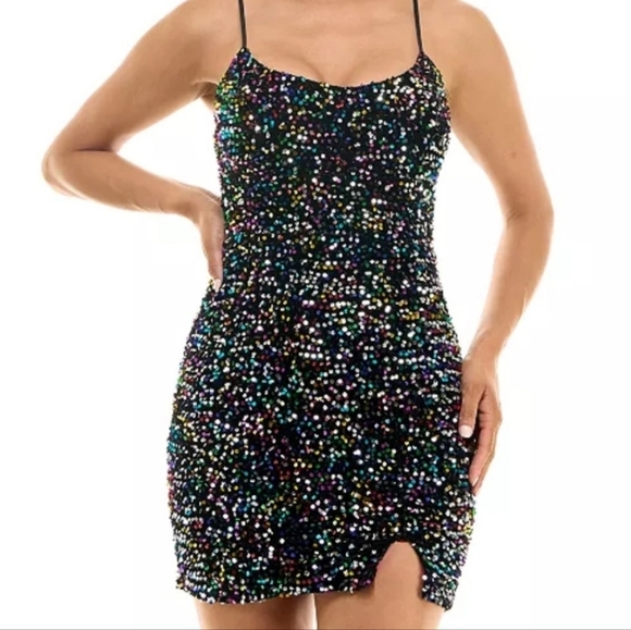 Sequin Mini Dress - Multicolor - Picture 1 of 5